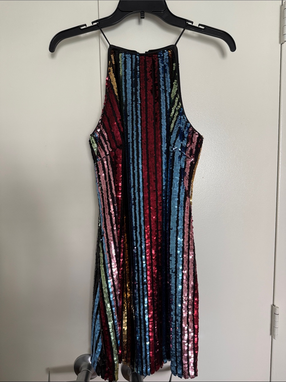 Aqua Multicolor Sequin Mini Dress